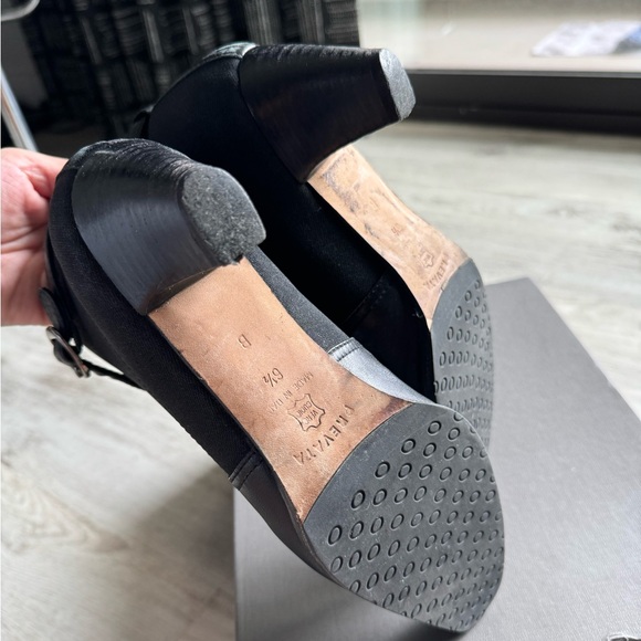 Vintage Italian Domin Nappa Black Leather Booties Stretch Fabric Buckle Details - Picture 6 of 10